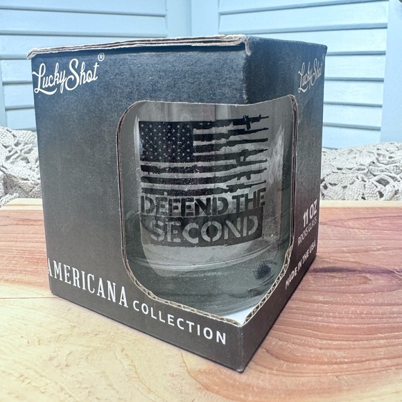 “Defend The Second” Lucky Shot Rocks Glass 11 oz. Made in The USA - Picture 1 of 5